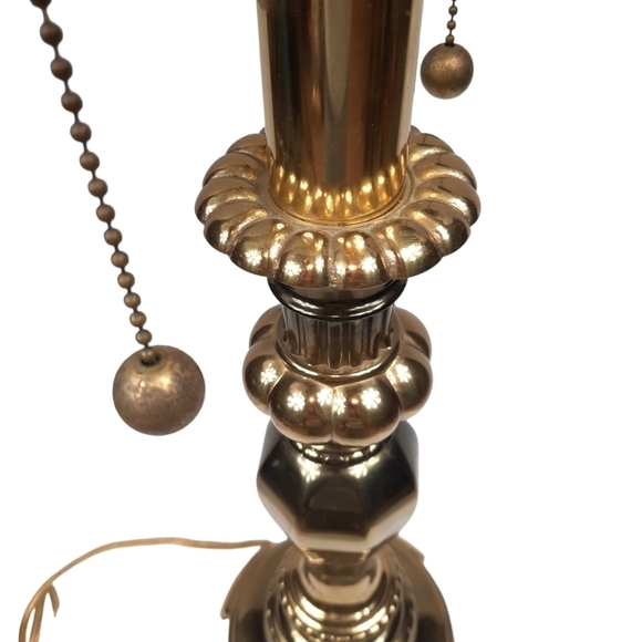 Brass Candle Stick Lamp Large Hollywood Regency Vintage 1950s - Picture 3 of 15